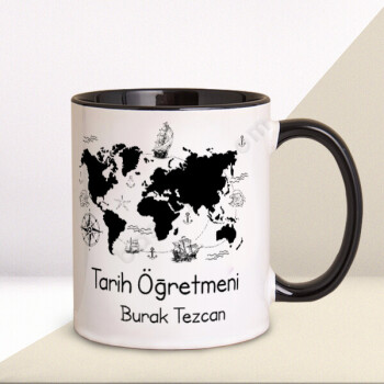 Tarih Öğretmeni Tasarım Siyah Kupa online tasarla