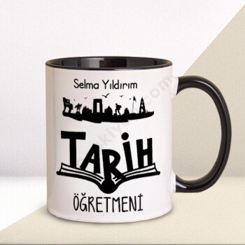 Tarih Öğretmenlerine Özel Siyah Kupa Bardak online tasarla