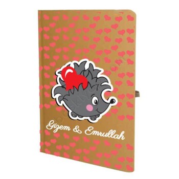 Sevgiliye Özel Kalpli Tarihsiz Çizgili Taba Ajanda/Defter online tasarla