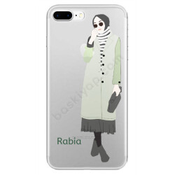 Tesettürlü Yeşil Montlu Kız Tasarımlı Iphone 7 Plus Kılıf online tasarla