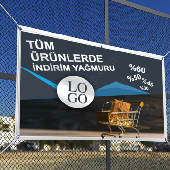 Tüm Ürünlerde İndirim Yağmuru Branda Tasarımı online tasarla