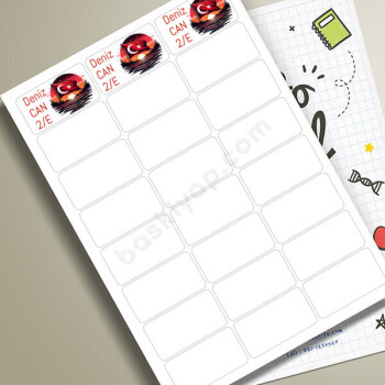 Türk Bayraklı Okul Etiketi online tasarla