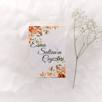 Turuncu Çiçekli Bohça Kartı online tasarla