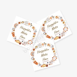 Turuncu Desen Tasarım Sticker online tasarla