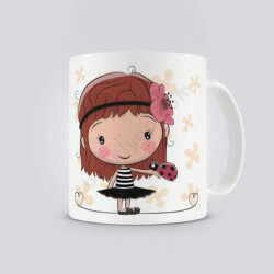 Uğur Böcekli Kız Kendin Tasarla Kupa online tasarla