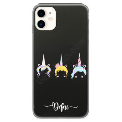 Unicorn Tasarımlı İphone 11 Siyah Kılıf online tasarla