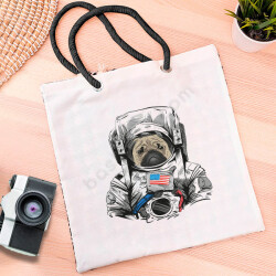 Üzgün Astronot Baskılı Bez Çanta online tasarla