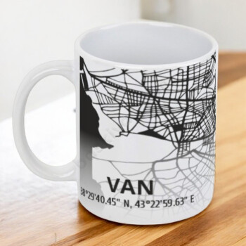Van Şehir Haritası Baskılı Kupa online tasarla