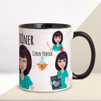 Veteriner Hekimlerine Özel Tasarım Baskılı Siyah Kupa Bardak online tasarla