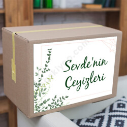 Yapraklı Çeyiz Etiketi online tasarla