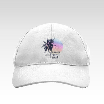 Yaz Partisi Tasarımlı Beyaz Bez Şapka online tasarla