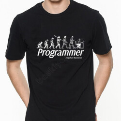 Yazılım Ve Program Tasarım Baskılı Siyah Erkek Tişört online tasarla