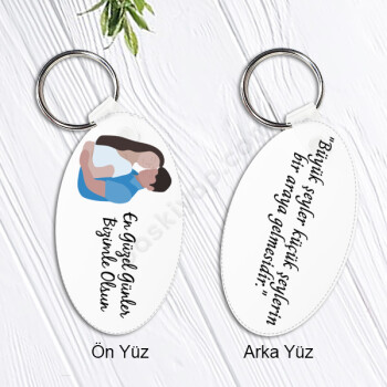 Yeni Ev Hediyesi Oval Anahtarlik online tasarla