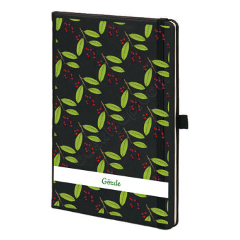 Yeşil Dallı Siyah Ajanda online tasarla