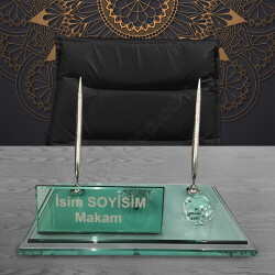 Yeşil Kristal Masa İsimliği online tasarla