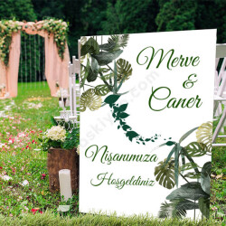 Yeşil Yapraklı Ayaklı Pano online tasarla