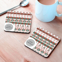 Yılbaşı Konsept 3 Bardak Altlığı online tasarla