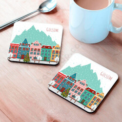 Yılbaşı Konsept Bardak Altlığı online tasarla