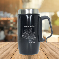 Yılbaşı Kurdele Tasarımlı Termos online tasarla