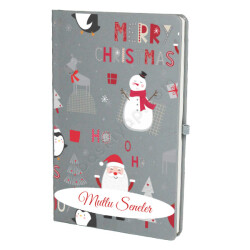 Yılbaşı Tasarımlı Gri Ajanda Defter online tasarla