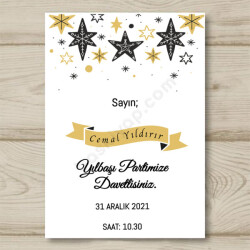 Yıldız Tasarımlı Davetiye 10X15 online tasarla