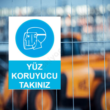 Yüz Koruyucu Takınız Etiketi online tasarla