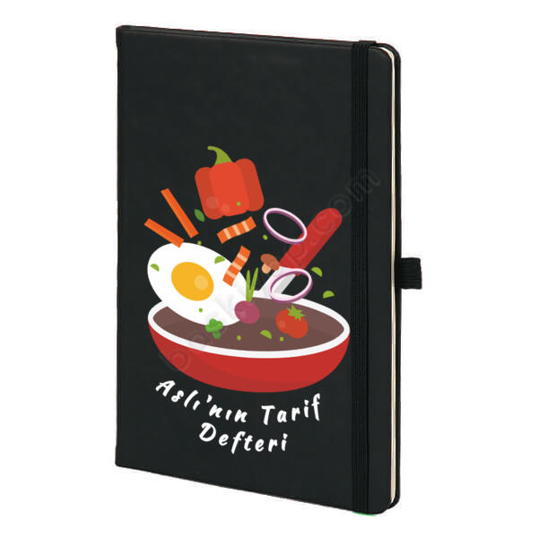 Tarif Defteri Tasarım  Siyah Ajanda online tasarla