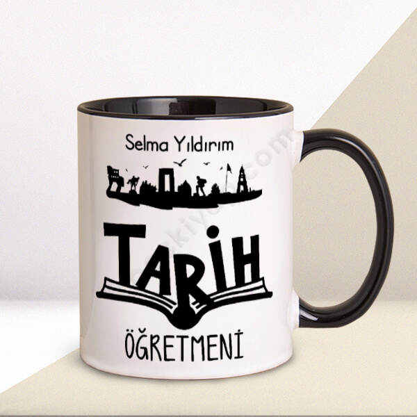 Tarih Öğretmenlerine Özel Siyah Kupa Bardak online tasarla