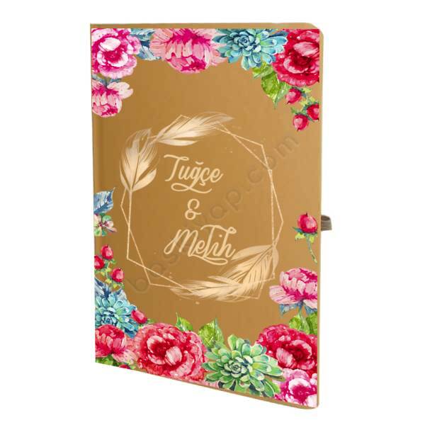 Çiçek Çerçeveli Tarihsiz Çizgili Taba Ajanda/Defter – Tarihsiz Çizgili Taba Ajanda/Defter 13X21Cm tasarımı