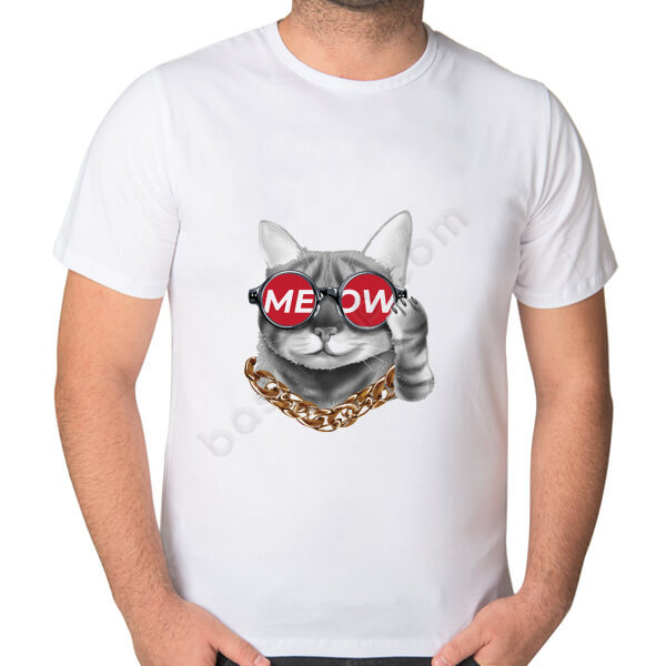 Tarz Kedi Baskılı Tişört online tasarla