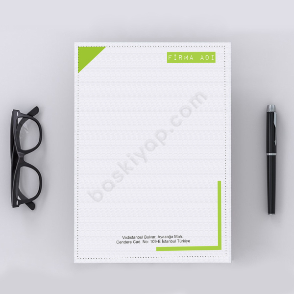 Yeşil Renkli Antetli Kağıt online tasarla