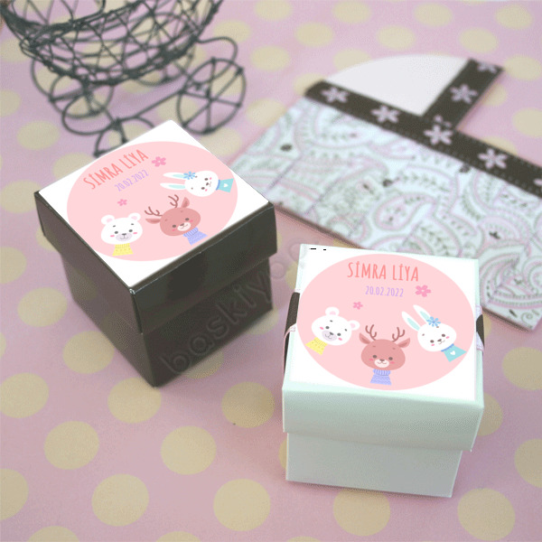 Tavşan Tasarımlı Baby Shower Etiket online tasarla