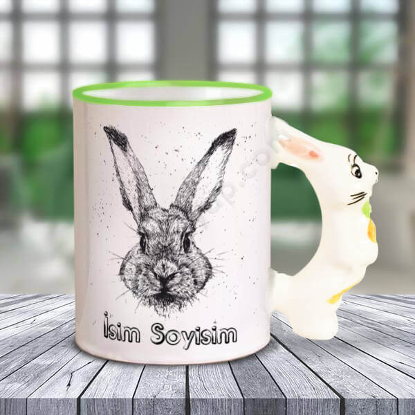 Tavşan Tasarımlı Tavşan Kulplu Kupa online tasarla