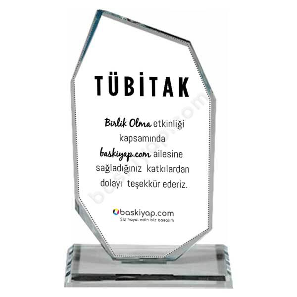 Teşekkür Plaketi Ekonomik Kristal Cam Plaket | 5203 online tasarla
