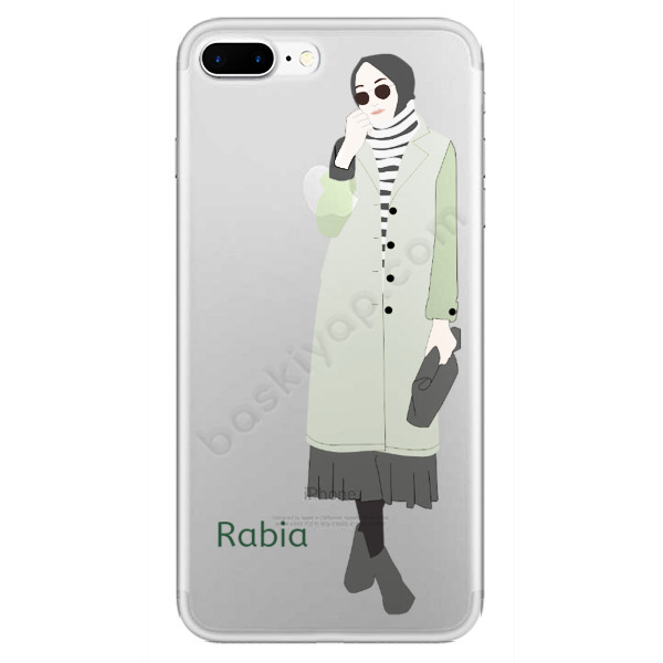 Tesettürlü Yeşil Montlu Kız Tasarımlı Iphone 7 Plus Kılıf online tasarla