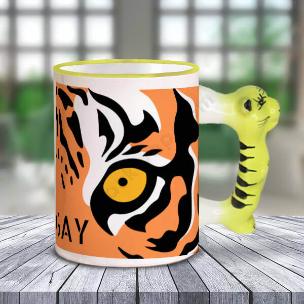 Tiger Tasarımlı Kaplan Kulplu Kupa online tasarla