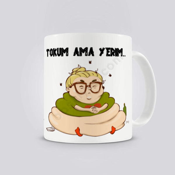 Tokum Ama Yerim Tasarımlı 2 Kendin Tasarla Baskılı Kupa online tasarla
