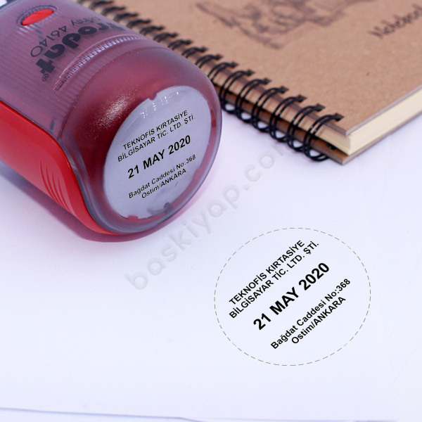 Trodat 46140 Tarihli Yuvarlak Firma Kaşesi online tasarla