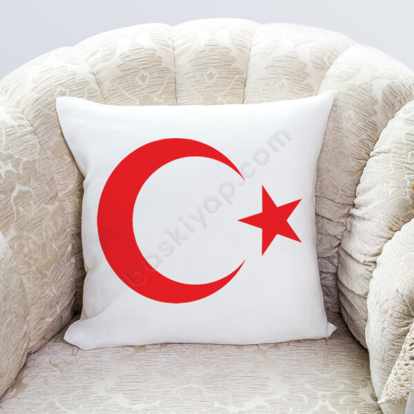 Türk Bayrağı Baskılı Yastık Kılıfı online tasarla