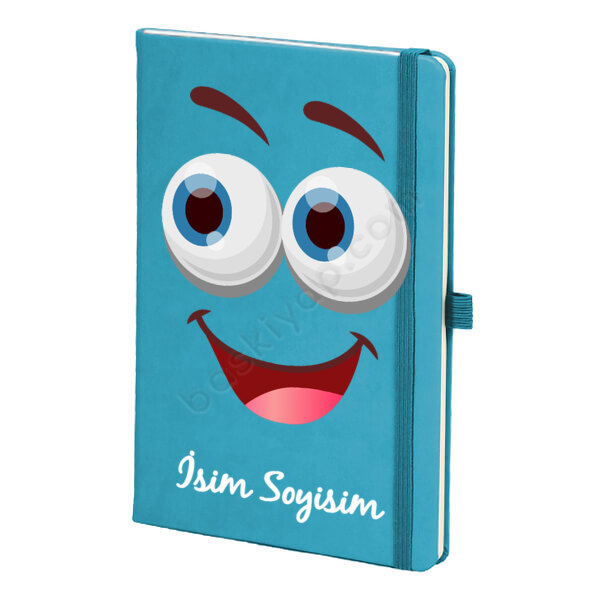 Komik Surat Tasarımlı Turkuaz Ajanda online tasarla