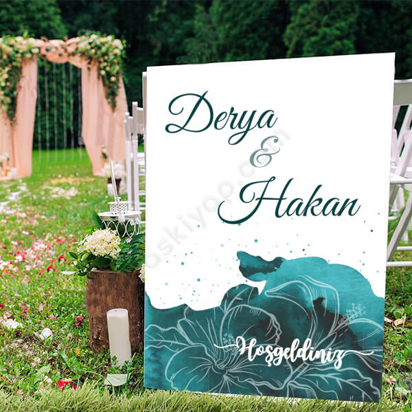 Turkuaz Tonlu Ayaklı Pano online tasarla