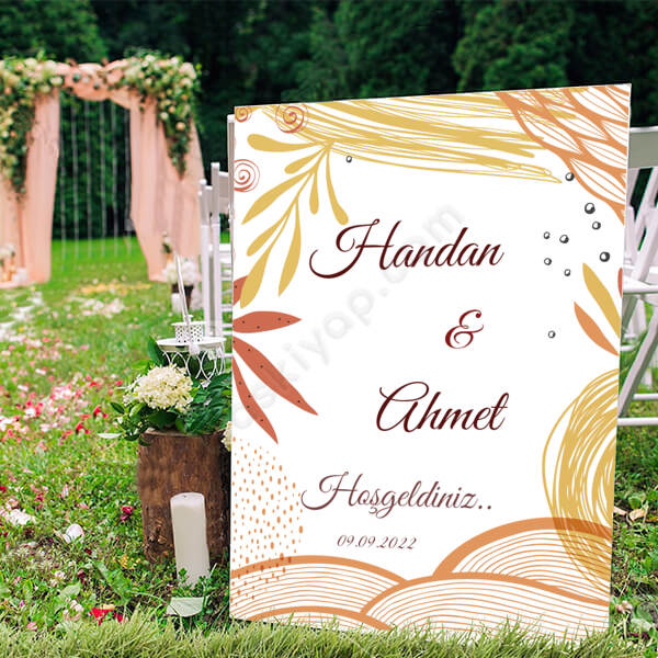 Turuncu Desenli 3 Ayaklı Pano online tasarla