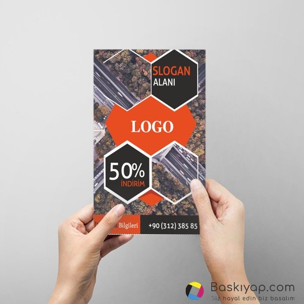 Turuncu Gri İnşaat A5 Broşür online tasarla