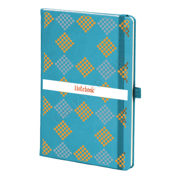 Turuncu Kareli Turkuaz Ajanda – Tarihsiz Çizgili Turkuaz Ajanda/Defter 13X21Cm tasarımı