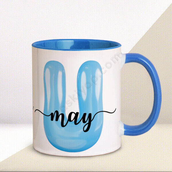 U Harfi Mavi Kupa Bardak online tasarla