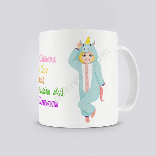Unicorn Tasarım Kız Kupa Bardak online tasarla