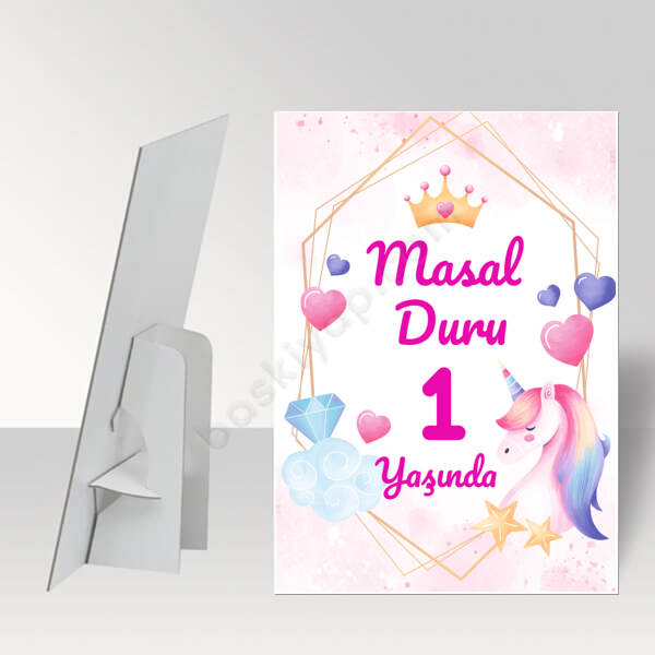 Unicorn Tasarımlı Baby Shower Ayaklı Pano online tasarla