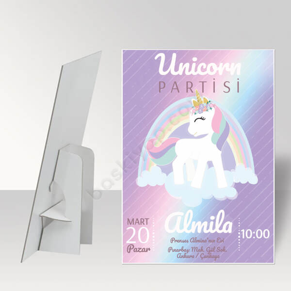 Unicorn Tasarımlı Baby Shower Ayaklı Pano online tasarla