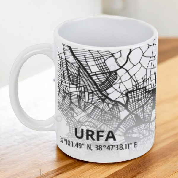 Urfa Şehir Haritası Baskılı Kupa online tasarla