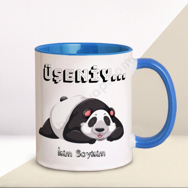 Üşengeç Panda Tasarım Baskılı Kupa online tasarla
